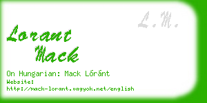 lorant mack business card